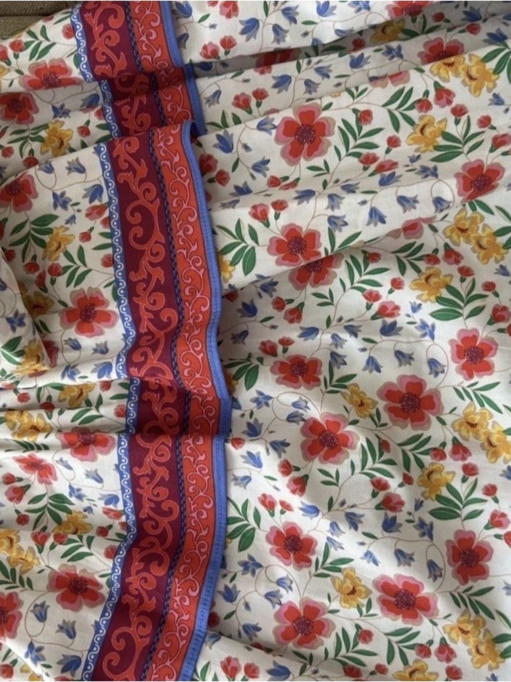 Eliza J $138 White Floral Tiered Sundress Pink Blue Green Trim Size 10 - Picture 3 of 9